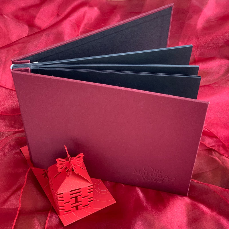 Our Marriage Vows Red Wine Album Guests Book